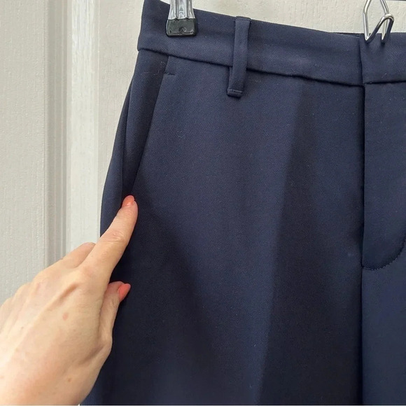 Banana  Republic High Rise Wide Leg Cropped Pants Navy Blue Size 0 NWT - Picture 6 of 16